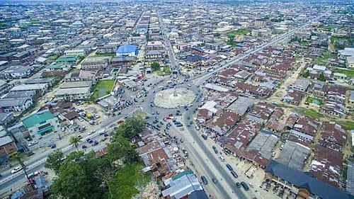 aerial view of Warri, Delta State