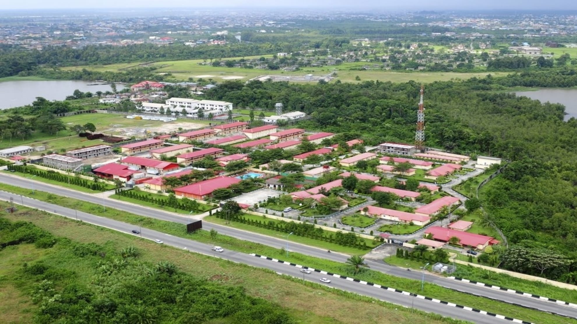 a view of Warri taken with a drone