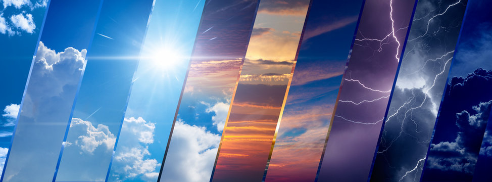 banner of almost 12 different types of weather